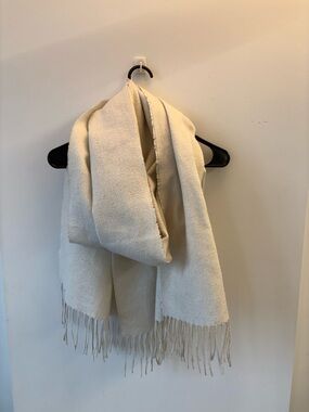 Zara Cream Fringe Scarf Wrap